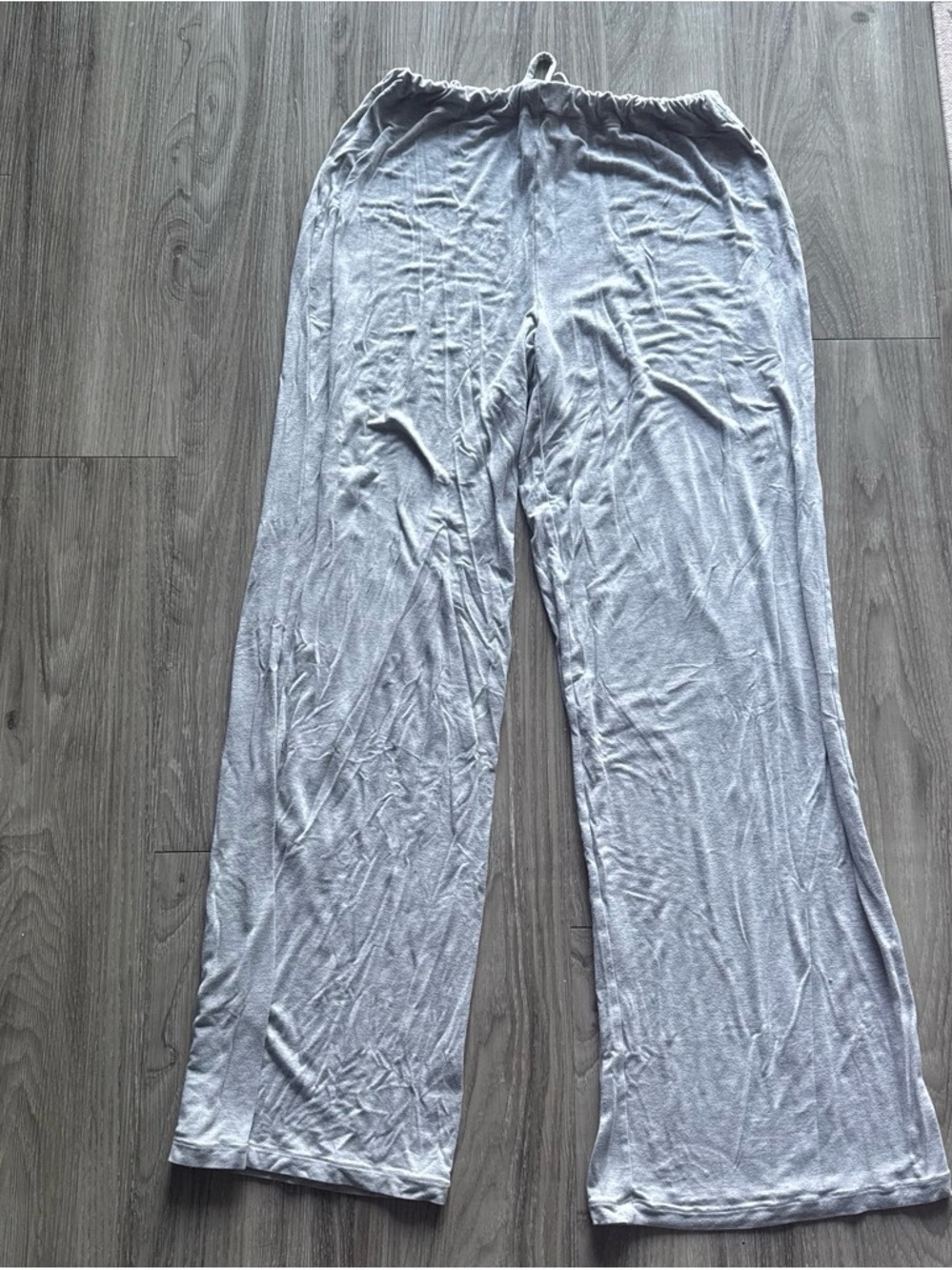 SKIMS Wide-Leg Lounge Pants in Light Gray